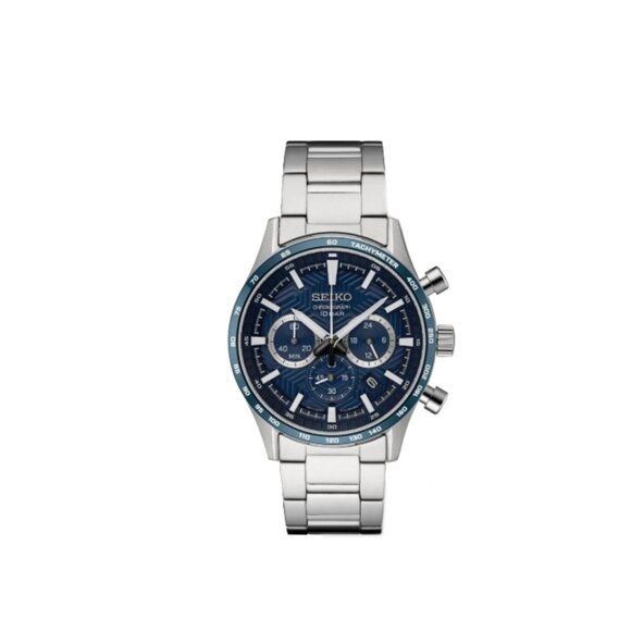 Seiko Essentials Blue Dial Men's Quartz Chronograh Watch SSB445 - Picture 1 of 2